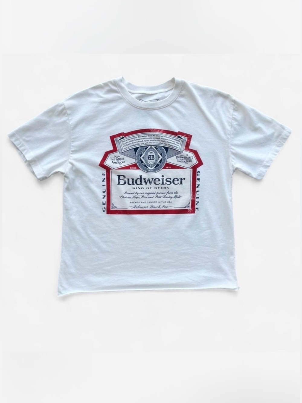 Budweiser Graphic T-shirt Graphic Print Streetwear Retro Inspired Logo